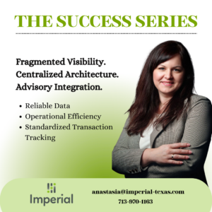 Multi-entity accounting case study graphic by Imperial for fragmented financial visibility and centralized architecture solutions.